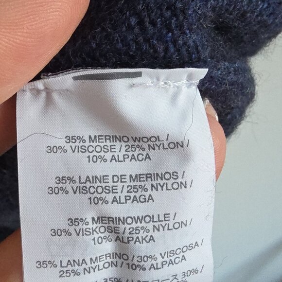 J.CREW | Wool Alpaca Crewneck Sweater Elbow Patches Navy Slim MENS Sz M - Picture 6 of 6